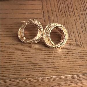 Chic Gold Textured Hoop Earrings